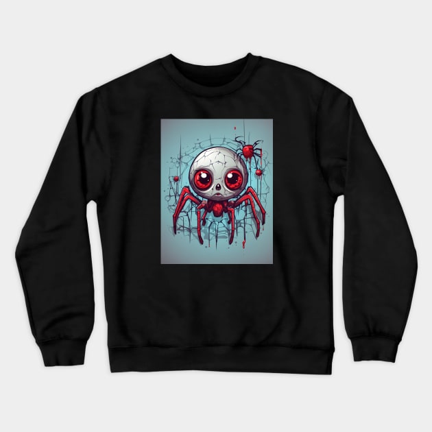 Cute Halloween Spider Crewneck Sweatshirt by ginkelmier